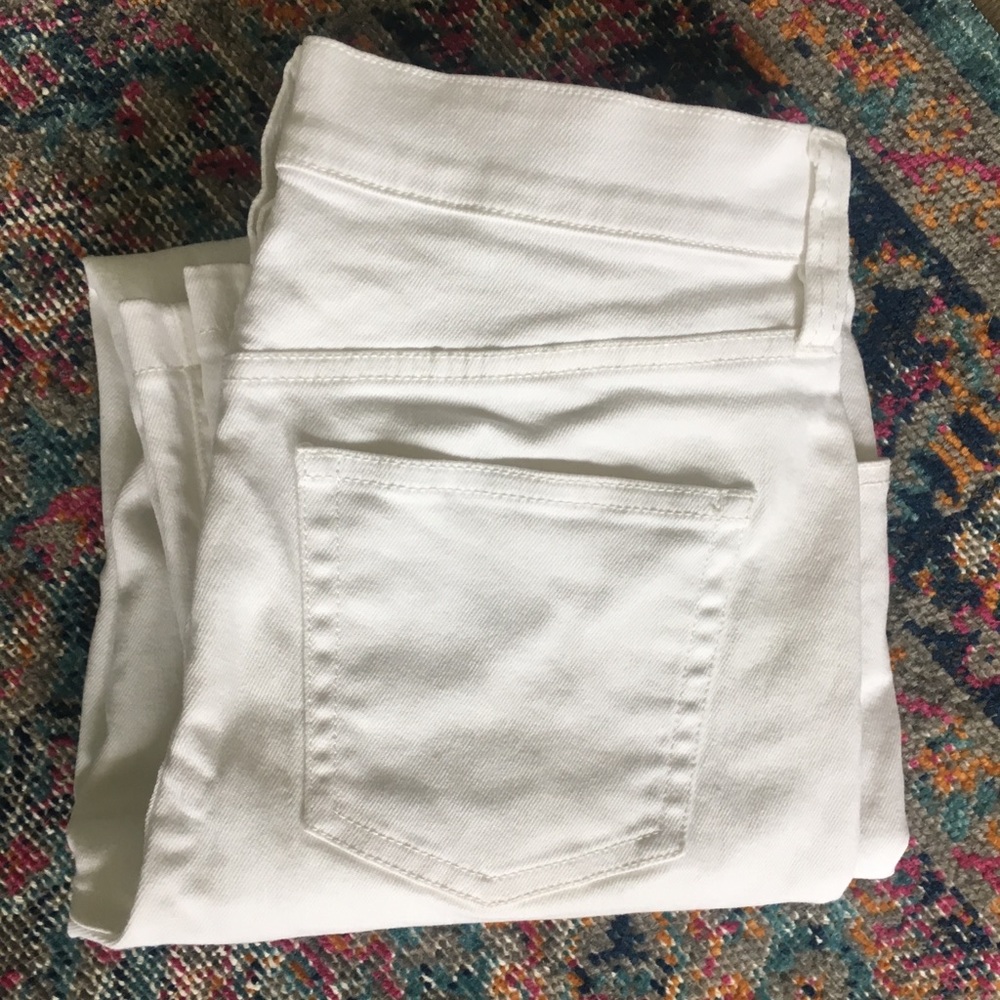 J.Crew Crop Flare Jeans in White (27)